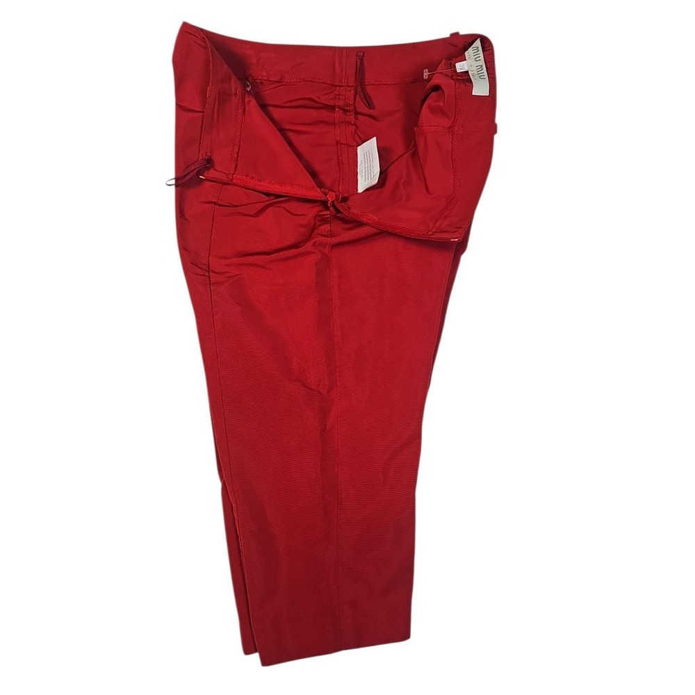 Miu Miu Cropped Culottes Wide Leg High Waist Capris 1997/1998  Red IT38/US4 Nwot - Picture 6 of 10